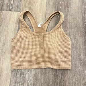 Aerie Offline Waffle Henley Sports Bra